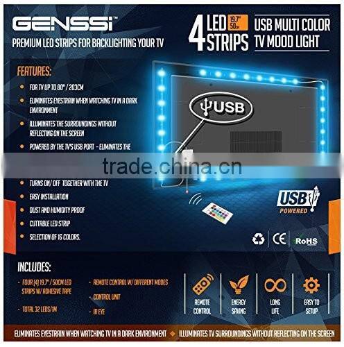 Multicolor RGB Home Accent LED Tape Light Strip Kit