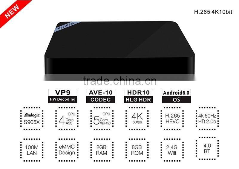 Newest Google Android6.0 Set Top Box 4K 2K Kodi Fully Loaded Quad Core Amlogic S905X TV Box