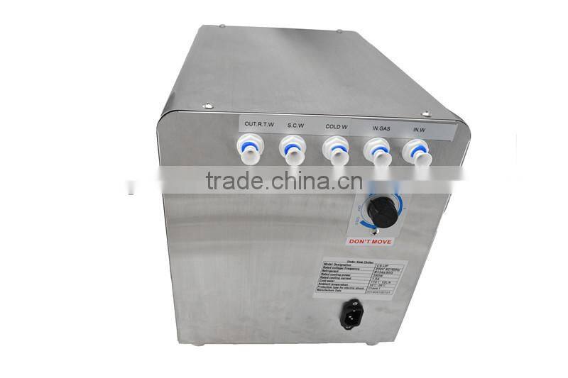 5 Way Faucet And chiller dispenser delivery sparkling water /2 RO filter/mixer 2014 hot sales