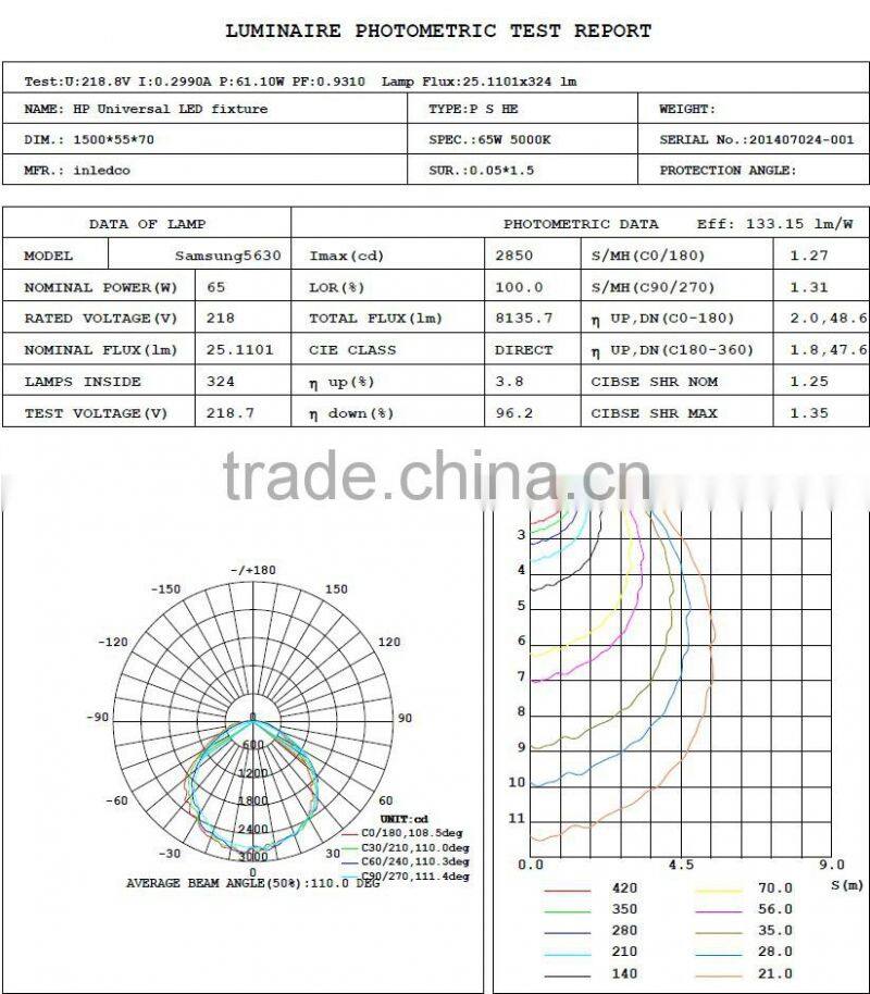 wholesale Design Samsung5630 linkable suspended 1.5m PC cover Linear LED fixture