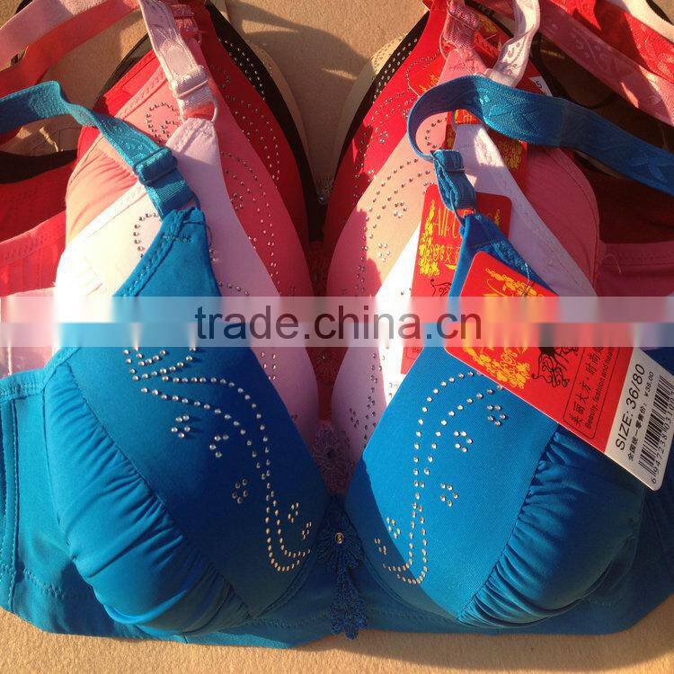 1.12USD Year 2015 Newest Design 36-42 D Cup Factory Sell High Quality Big Size Diamond Push Up Bras/Bra Models (gdwx293)