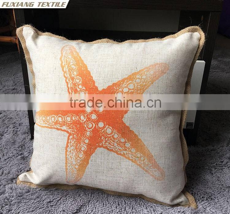 home decor cushion printed with linen piping