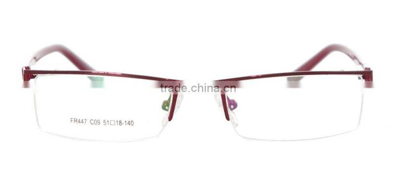 2014 new model half-rim fashion optical eyeglasses frame for women from danyang