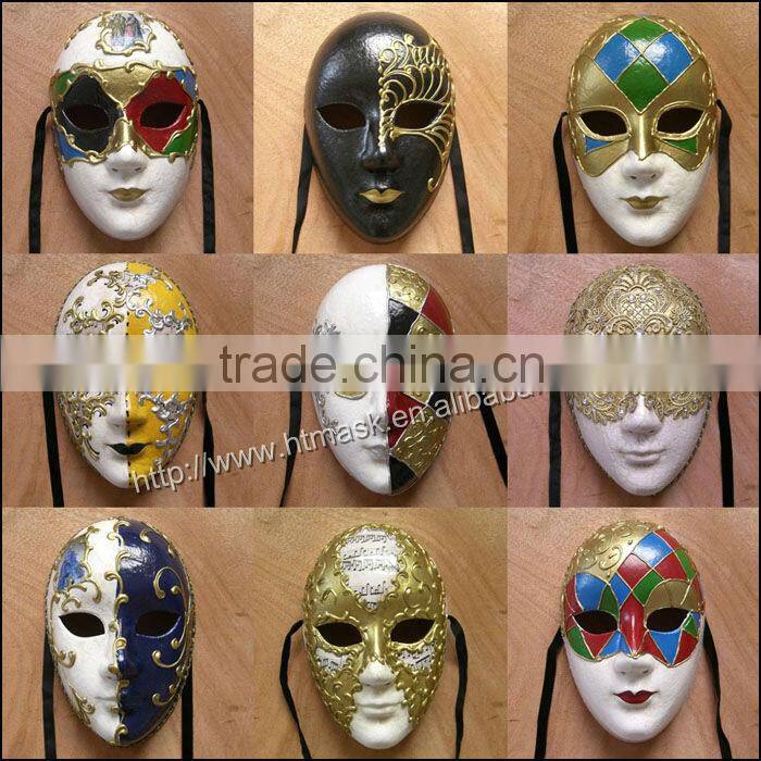 Beautiful party mask venice mask with stick face mask halloween mask