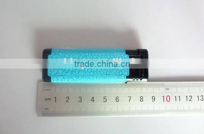 fashion leather translucent surface refillable electron cigarette lighter jet flame lighter with led light