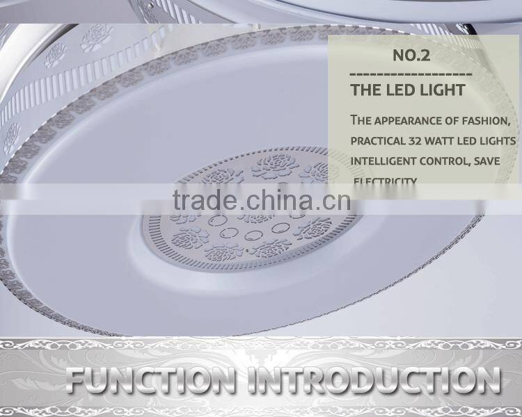Silver Color Yellow Light Ceiling Fan With Remote Control