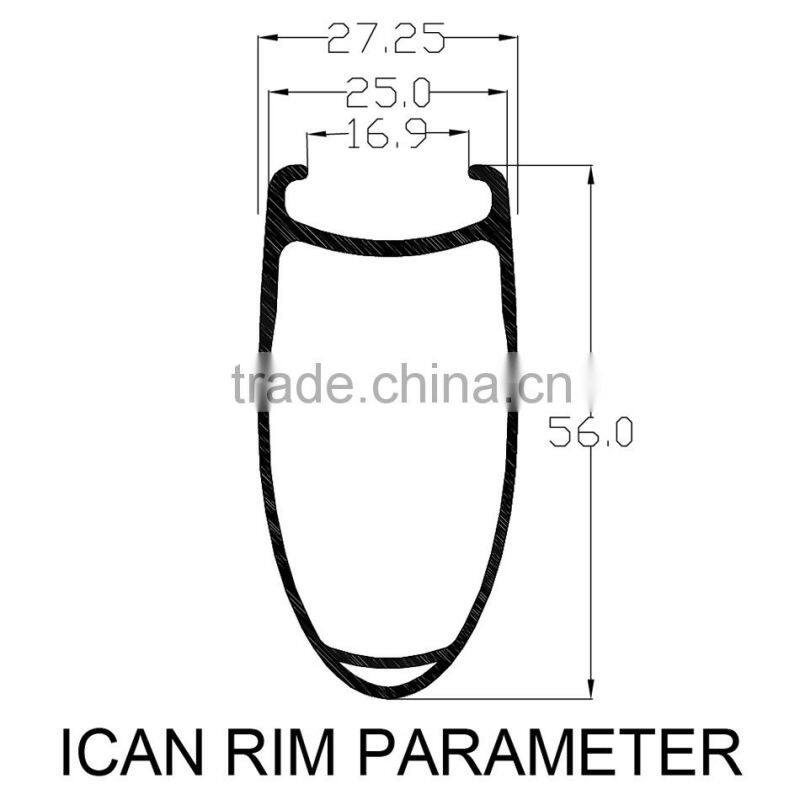 56mm carbon bike wheels Chinese carbon fiber wheels W56C