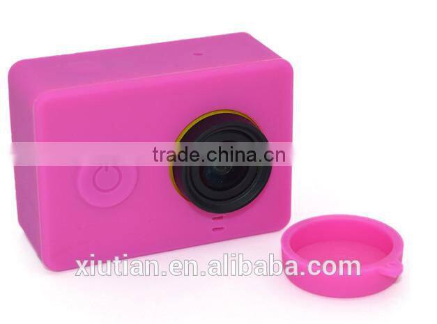 Hot Protective Soft Silicone Case Skin For Xiaomi Yi Action Camera + Lens Cover