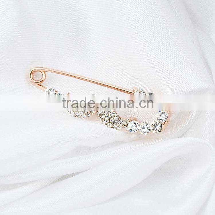 Unique Design Rhinestone And Pearl Mustache Brooches Pin Beard