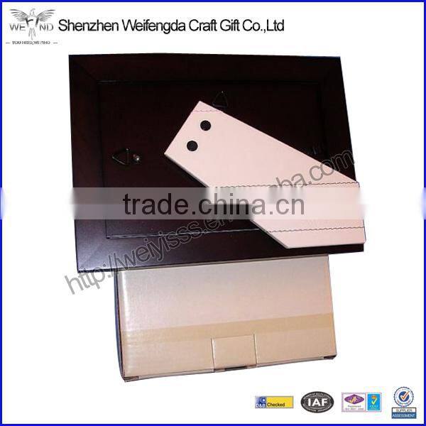 High Quality Mahogany Tabletop Custom 4x6 Stitch Leather Frame