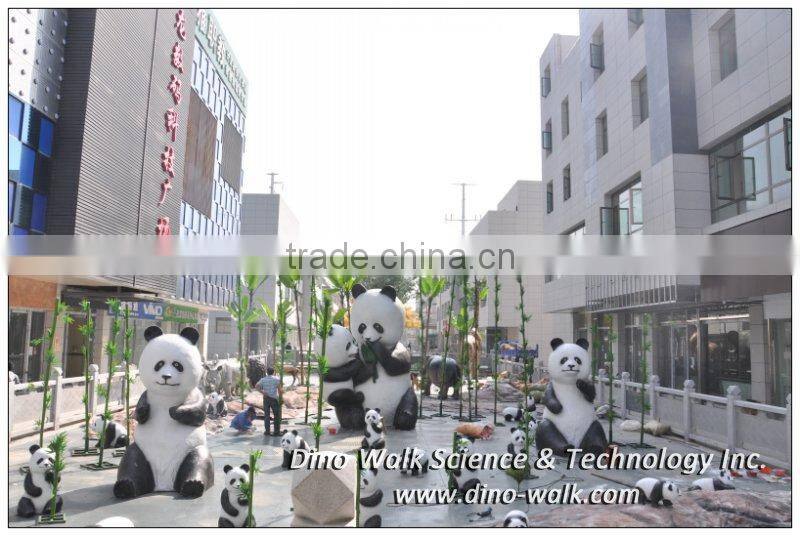 High simulation fiberglass panda for commercial center
