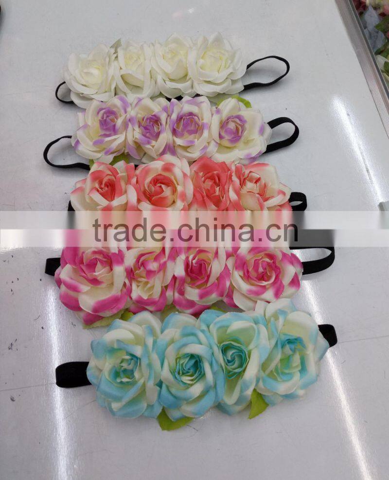 HL013 Fashion women tiara flower garland crown headband wedding garland crown hairband beach