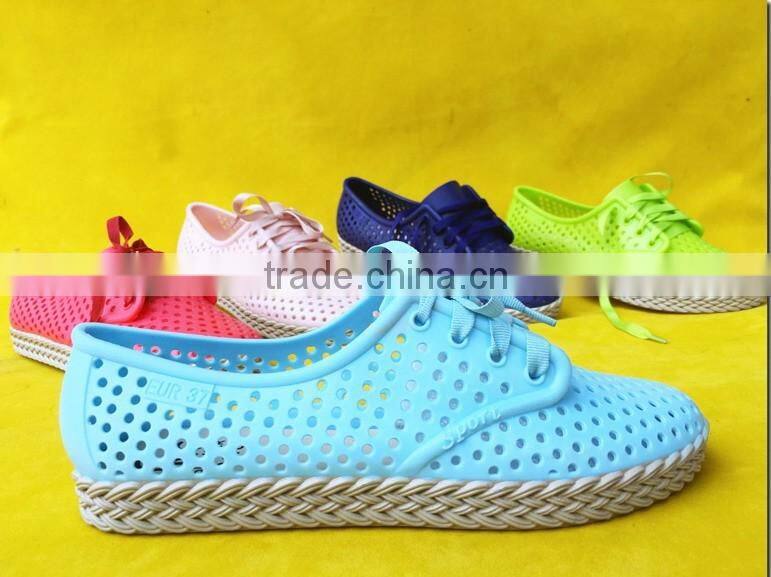 lace up comfortable plastic loafer casual shoes for girls