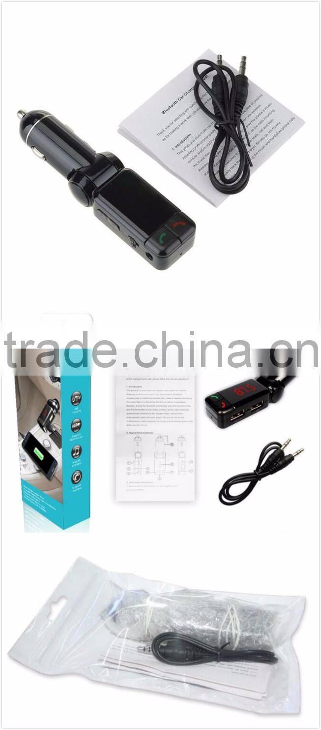 Hot Sale Wireless LCD Bluetooth 12V MP3 Player Dual USB Charger Handsfree FM Transmitter Car Kit
