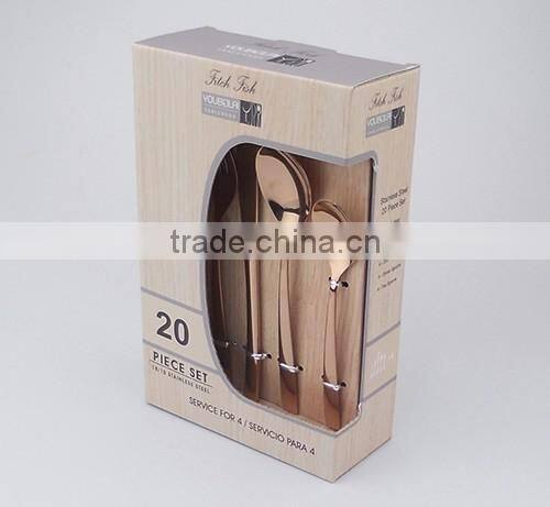 24PCS gold-plated color flatware Cutery Set 4150