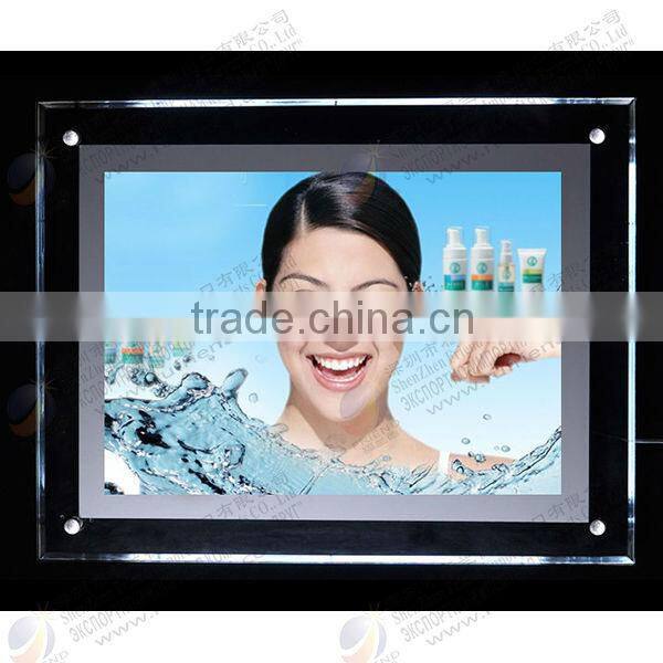 custom acrylic led edge lit sign photo picture frame