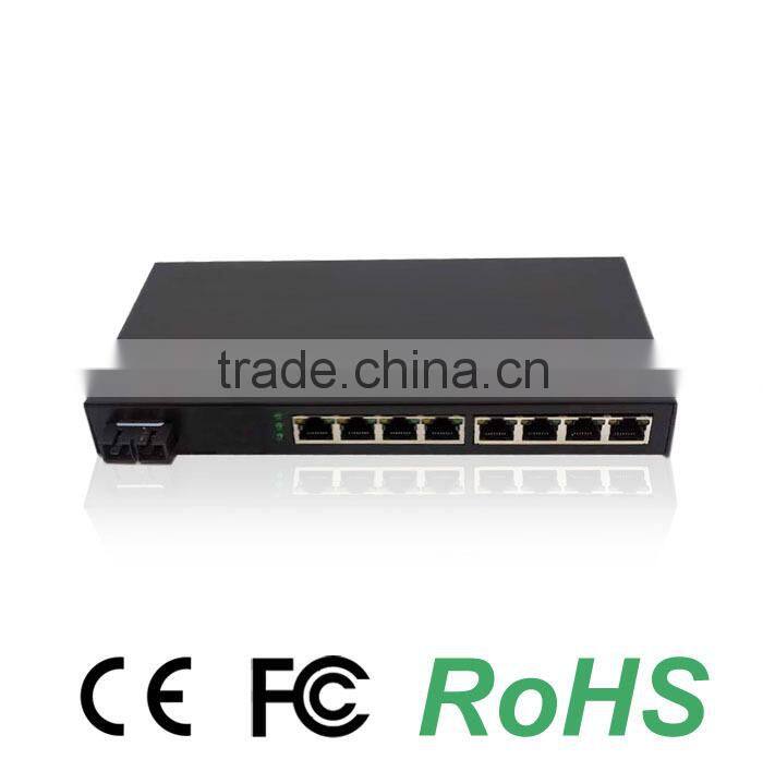 1 Fiber Port and 8 RJ45 Ports Unmanaged Fiber Switch