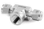 stainless stel drawing female tube fitting threaded 3-way corner fitting