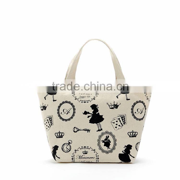 black and white printing cloth shopping bag