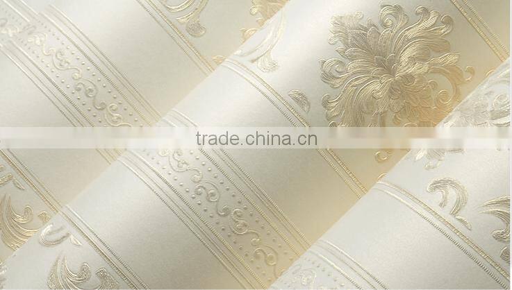 Latest luxury wallpaper embossed washable royal wallpaper
