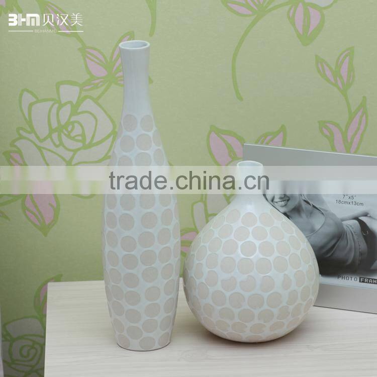 modern hand paint circle pattern ceramic vases wholesale for home deco