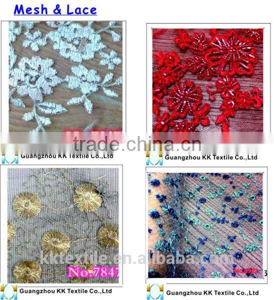 2014 Hottest embroidery fabric #8797 little flower white lace flower girl dress