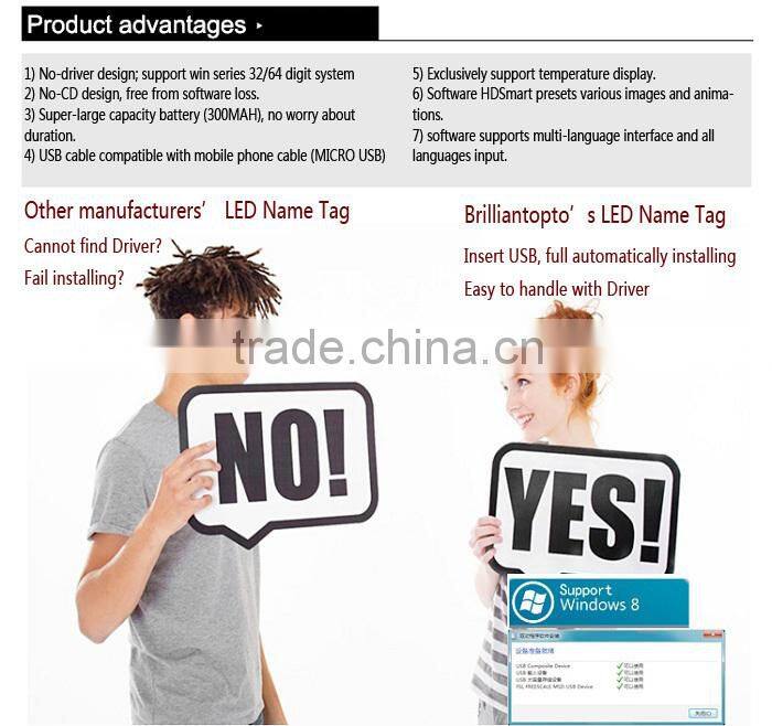 Programmable LED Badge, LED Sign Tag, LED Moving Badge