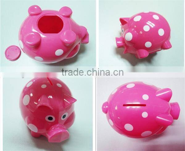 Creative transparent plastic Money saving box /lovely pig coin bank