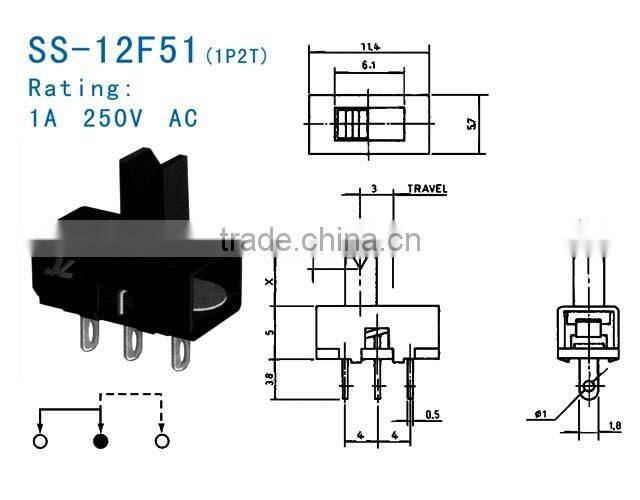 horizontal slide switch