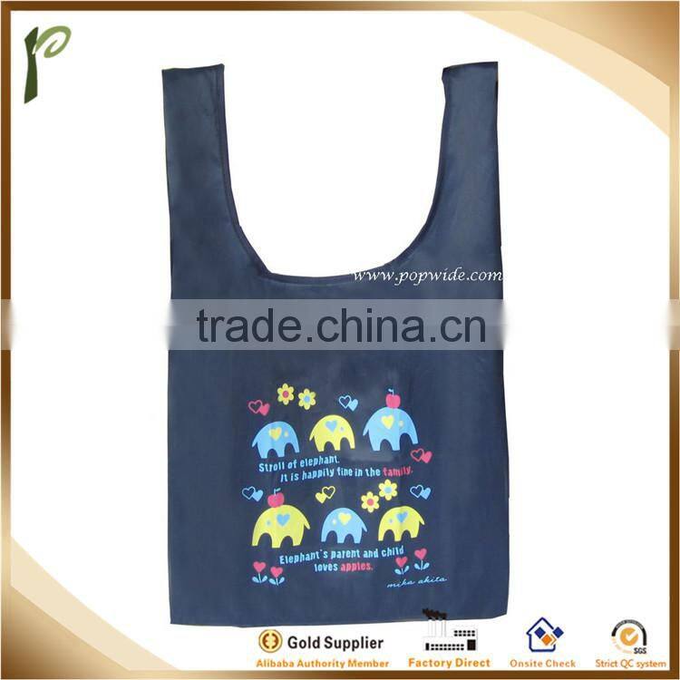 Popwide polyester reusable shopping bag, cloth shopping bag
