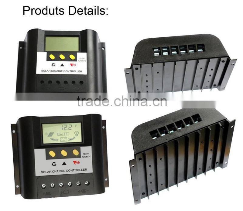 12V 24V automatic distinguish PWM solar panel battery regulator charge controller
