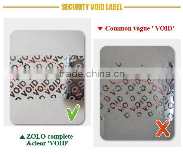anti-theft seal box security void label