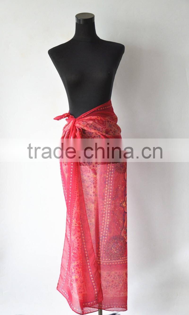 Best Selling Soft Material Custom Printing Polyester Chiffon Beach Sarong