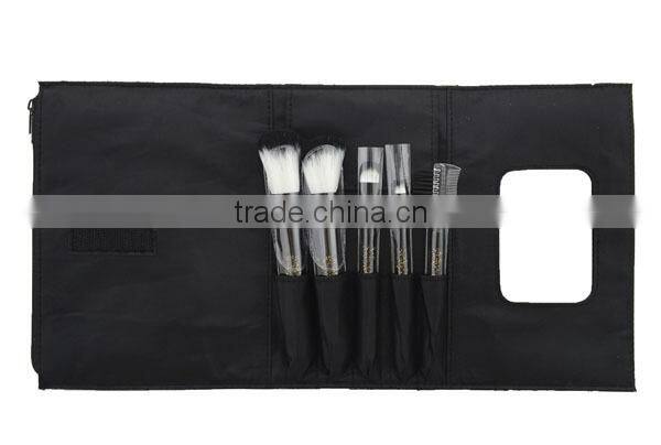 Factory Supplier Travel Convenient Bling Bling Makeup Brush 5pcs With Mirror
