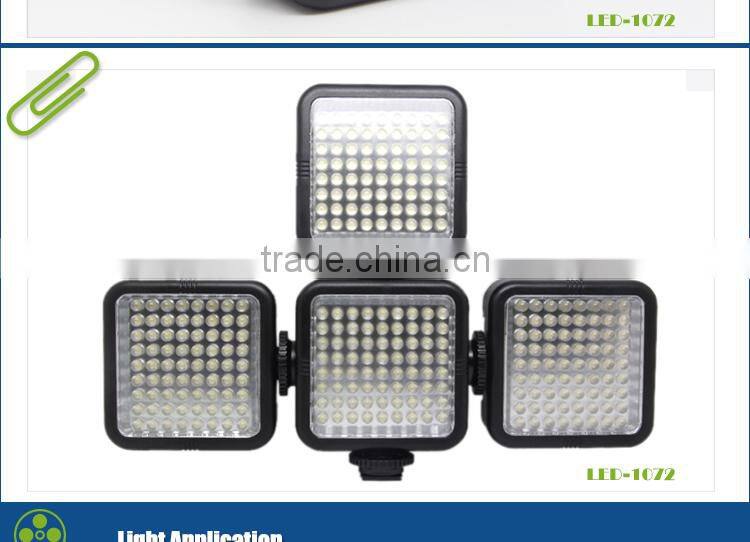 Small size 72pcs leds video light for mobilephone or camera with battery