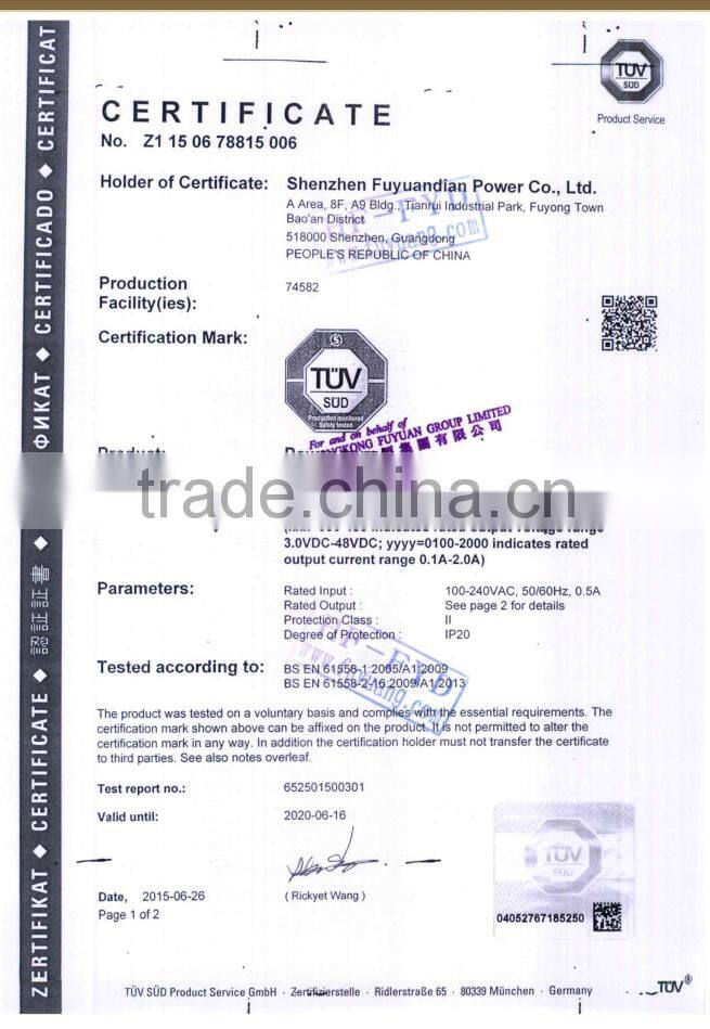 Input 100-240v output 5v 2.5a ac adapter