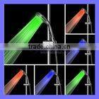 Temperature controlled colours handle shower with water saving function