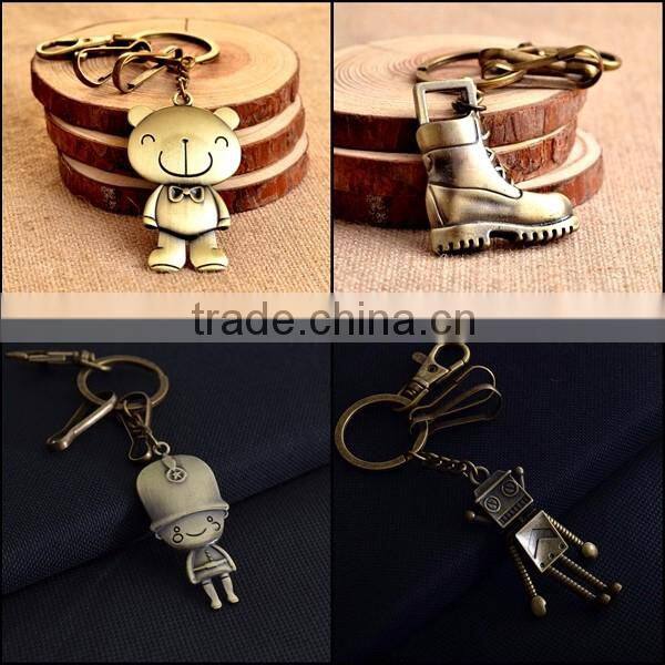 Hot Sale Fashion Custom Metal Cartoon Keychain With Pendant Keyring KC13193