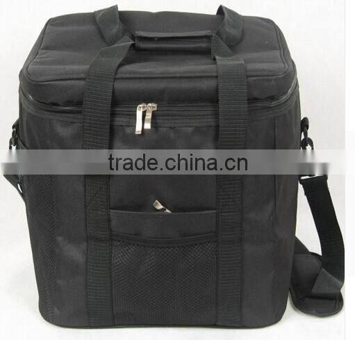 Waterproof Portable Lunch Cooler Bag Black Large Volume Men Outdoor Picnic Storage Bag 33L