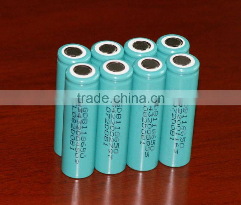 Lithium Ion 18650 3.7V 2200mAh cylindrical rechargeable batteries