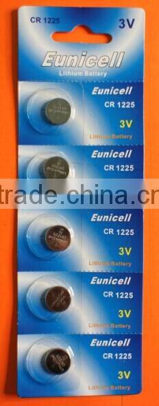 Top Quality Lithium 3V button battery CR1225 CR1216 CR1220