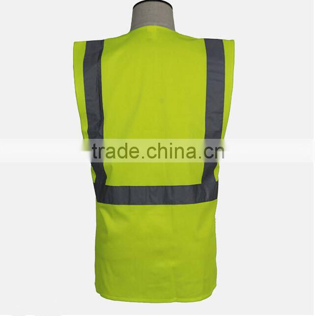 ANSI orange yellow high visibility work safety uniform reflective workwear with pockets
