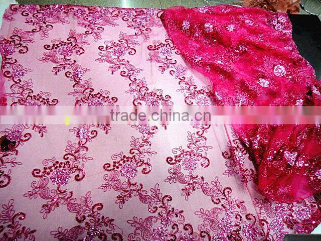 African original net sequins dry lace fabric for dress/dry lace