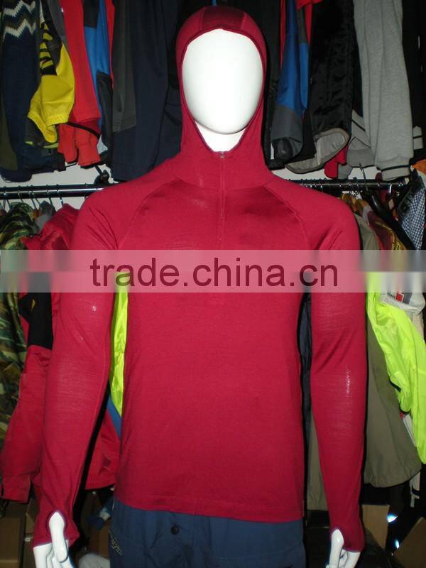 2016 Fancy sports windproof waterproof merino wool hooded jacket