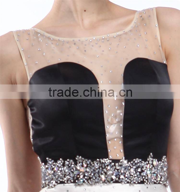 Customize Fashion Sexy Illusion Backless Strapless Short Frock Dress