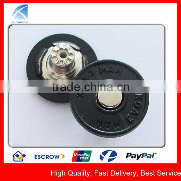 YX4513 Custom Made Embossed Metal Black Shank Buttons