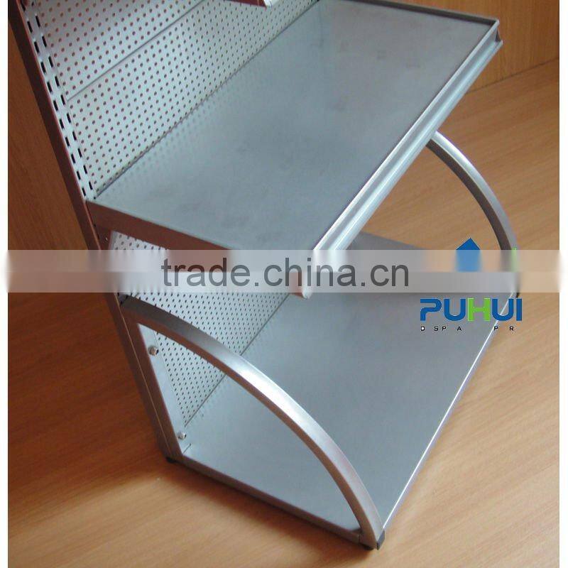 single sided metal shelf display