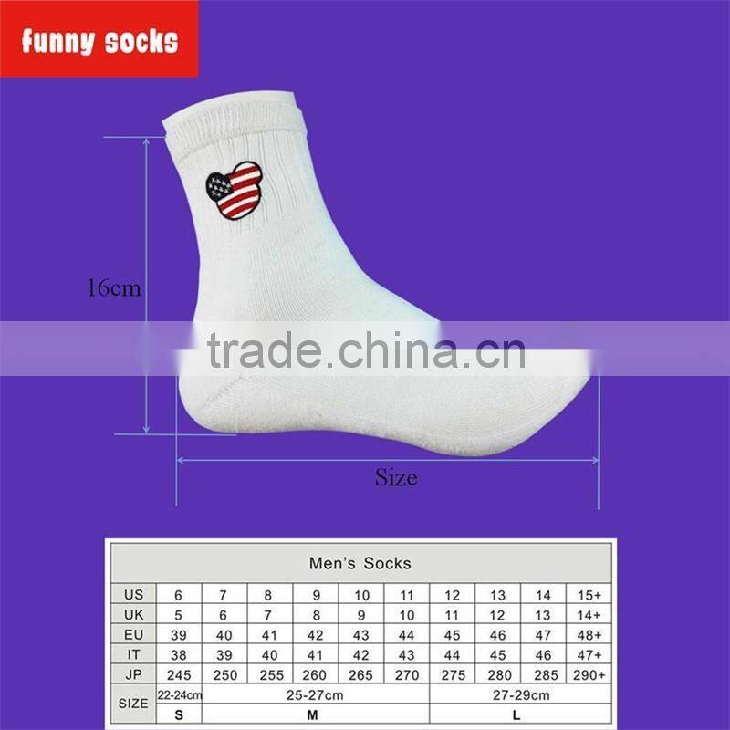 Funny cotton winter socks with your own logo custom personalized embroidery designs socks mens compression crew socks