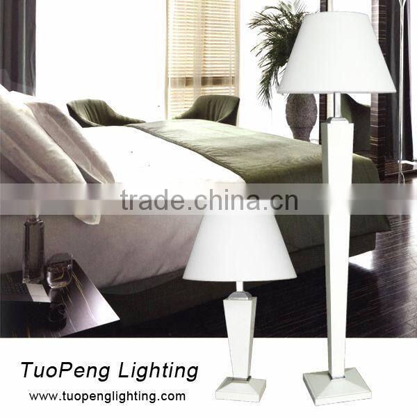 MDF table lamp and Floor lamp with fabric shade for Mexico Inn