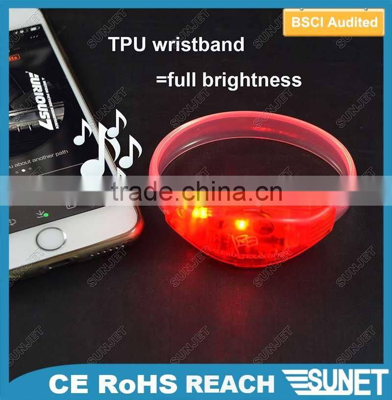 wholesale party supplies plastic soft LED TPU bracelet